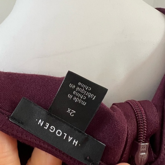 Halogen burgundy Asymmetrical Wrap Tank Top - Picture 3 of 5